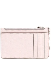 Lauren Ralph Lauren Crosshatch Leather Zip Card Case