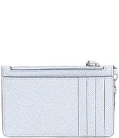 Lauren Ralph Lauren Crosshatch Leather Zip Card Case