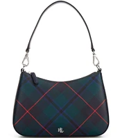 Lauren Ralph Lauren Danni 26 Tartan Crosshatch Leather Shoulder Bag