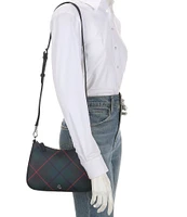 Lauren Ralph Lauren Danni 26 Tartan Crosshatch Leather Shoulder Bag