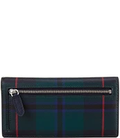 Lauren Ralph Lauren Deco Plaid Crosshatch Leather Slim Snap Wallet