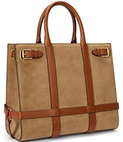 Lauren Ralph Lauren Devyn Suede & Leather Medium Tote Bag