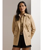 Lauren Ralph Lauren Double-Breasted Cotton Twill Blazer