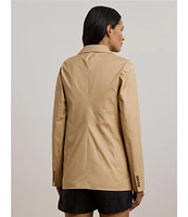Lauren Ralph Lauren Double-Breasted Cotton Twill Blazer