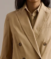 Lauren Ralph Lauren Double-Breasted Cotton Twill Blazer