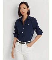 Lauren Ralph Lauren Easy Care Point Collar Long Sleeve Cotton Blend Shirt