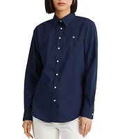 Lauren Ralph Lauren Easy Care Point Collar Long Sleeve Cotton Blend Shirt