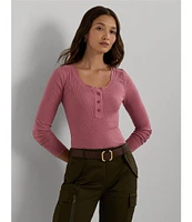 Lauren Ralph Lauren Stretch Cotton Long-Sleeve Henley Tee