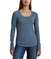 Lauren Ralph Lauren Stretch Cotton Long-Sleeve Henley Tee