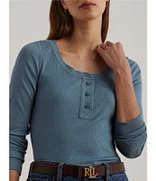 Lauren Ralph Lauren Stretch Cotton Long-Sleeve Henley Tee