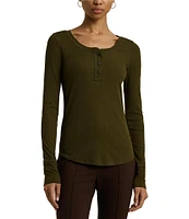 Lauren Ralph Lauren Stretch Cotton Long-Sleeve Henley Tee