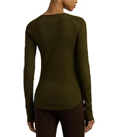 Lauren Ralph Lauren Stretch Cotton Long-Sleeve Henley Tee