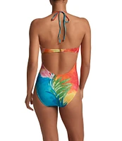 Lauren Ralph Lauren Engineered Paradise Floral Halter Neck One Piece Swimsuit
