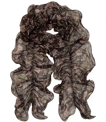 Lauren Ralph Lauren Fall Floral Ruffle Oblong Scarf