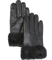 Lauren Ralph Lauren Faux Fur Lined Leather Gloves