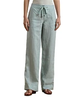 Lauren Ralph Lauren Flat Front Mid Rise Drawcord Waist Pants