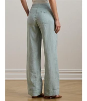 Lauren Ralph Lauren Flat Front Mid Rise Drawcord Waist Pants