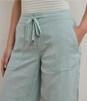 Lauren Ralph Lauren Flat Front Mid Rise Drawcord Waist Pants