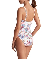 Lauren Ralph Lauren Fleurette V-Wire Neck One Piece Swimsuit