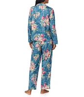 Lauren Ralph Lauren Floral Long Sleeve Notch Collar Long Pant Sateen Pajama Set