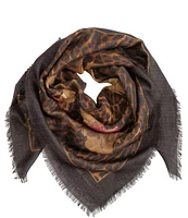 Lauren Ralph Lauren Floral Leopard Wool Square Scarf