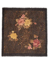 Lauren Ralph Lauren Floral Leopard Wool Square Scarf