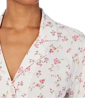 Lauren Ralph Lauren Floral Print 3/4 Sleeve Notch Collar Knit Pajama Set