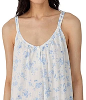 Lauren Ralph Lauren Floral Print Double Strap V-Neck Knit Short Nightgown