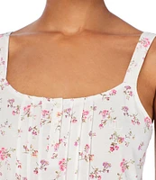 Lauren Ralph Lauren Floral Print Sleeveless Scoop Neck Knit Short Nightgown