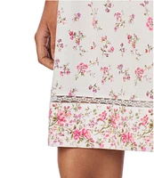 Lauren Ralph Lauren Floral Print Sleeveless Scoop Neck Knit Short Nightgown