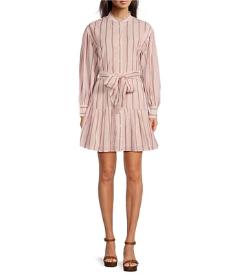 Lauren Ralph Lauren Georgette V-Neck Long Sleeve A-Line Dress