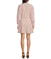 Lauren Ralph Lauren Georgette V-Neck Long Sleeve A-Line Dress