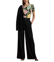 Lauren Ralph Lauren Floral Stretch Cotton Crew Neck Short Sleeve T-Shirt