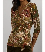 Lauren Ralph Lauren Floral Stretch Jersey Top