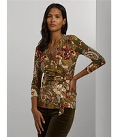 Lauren Ralph Lauren Floral Stretch Jersey Top