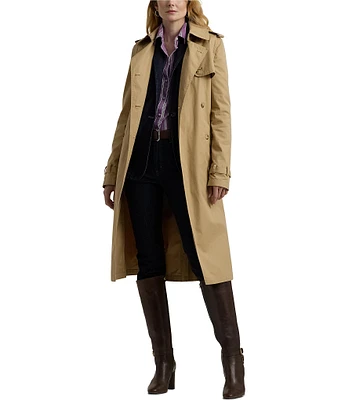 Lauren Ralph Lauren Water Repellent Belted Twill Trench Coat