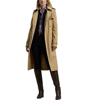 Lauren Ralph Lauren Water Repellent Belted Twill Trench Coat