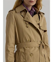 Lauren Ralph Lauren Water Repellent Belted Twill Trench Coat