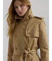 Lauren Ralph Lauren Water Repellent Belted Twill Trench Coat