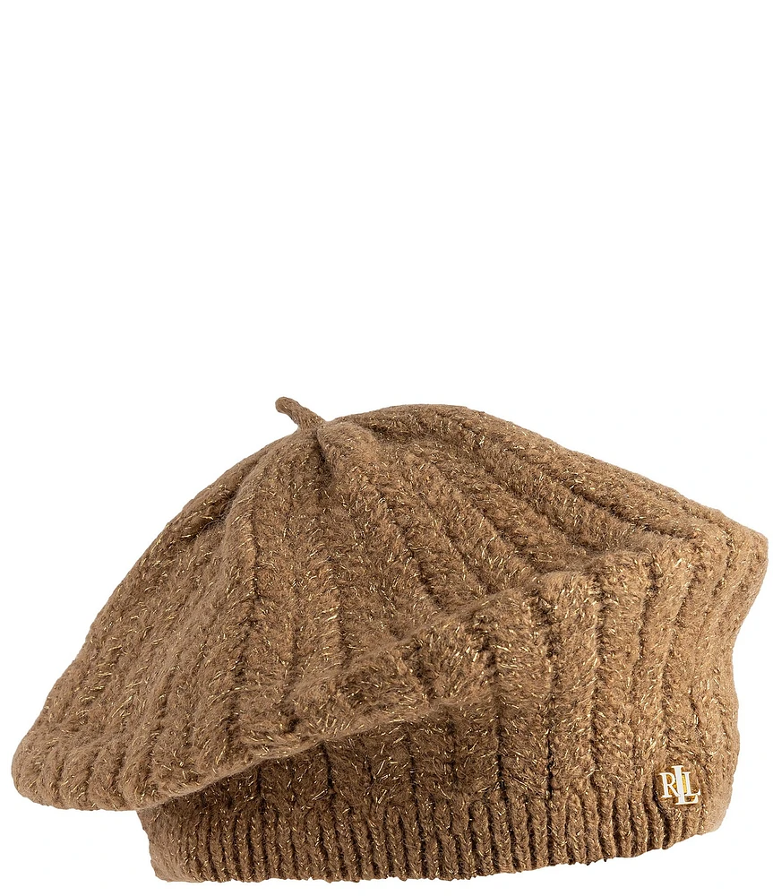 Lauren Ralph Lauren Fuzzy Cable Knit Beret