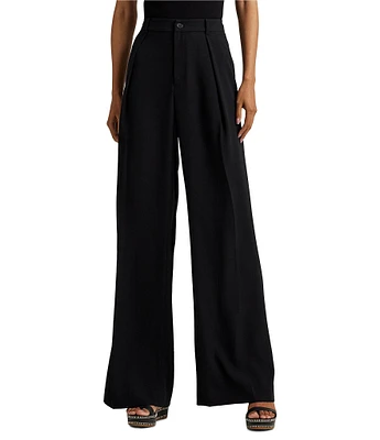 Lauren Ralph Lauren Double-Faced Georgette High Rise Wide Leg Pant