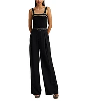 Lauren Ralph Lauren Double-Faced Georgette High Rise Wide Leg Pant