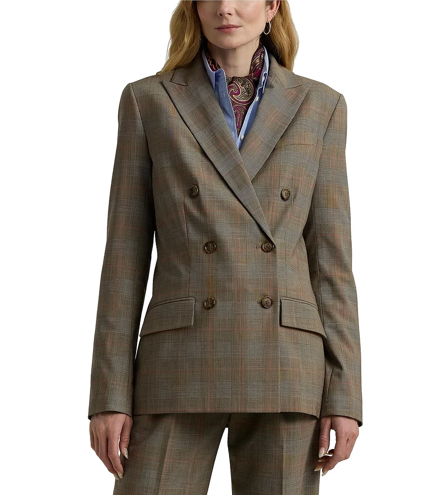 Lauren Ralph Lauren Glen Check Coordinating Stretch Wool Double-Breasted Blazer