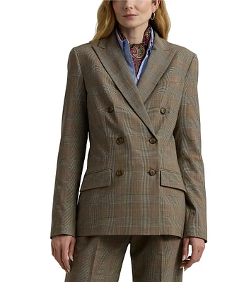 Lauren Ralph Lauren Glen Check Coordinating Stretch Wool Double-Breasted Blazer