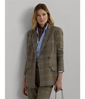 Lauren Ralph Lauren Glen Check Coordinating Stretch Wool Double-Breasted Blazer