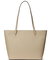 Lauren Ralph Lauren Gold Hardware Crosshatch Leather Medium Karly Tote Bag