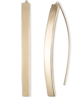 Lauren Ralph Lauren Gold Tone Baguette Stone Threader Earrings