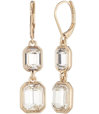 Lauren Ralph Lauren Gold Tone Crystal Stone Double Linear Earrings