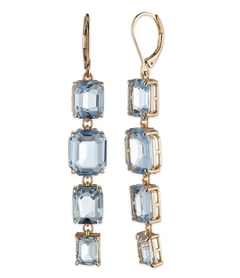 Lauren Ralph Lauren Gold Tone Light Sapphire Stone Linear Earrings
