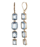 Lauren Ralph Lauren Gold Tone Light Sapphire Stone Linear Earrings